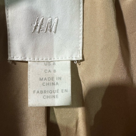 H&M DOUBLE-BREASTED TRENCH COAT Size 8 Deadstock Missing Belt - Picture 3 of 4